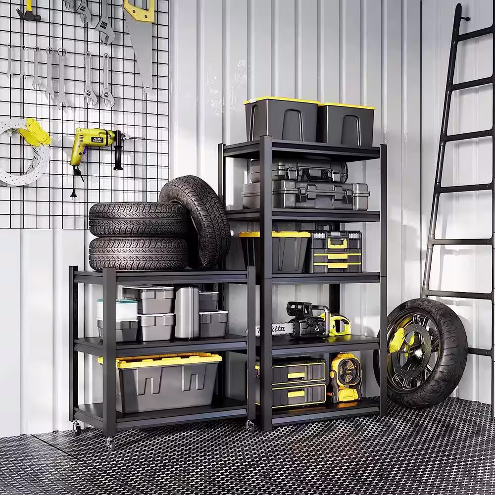 LISSIMO 3- Tier Garage Shelving Heavy Duty Storage Shelves for Garage Storage Rack Adjustable 3 Tier
