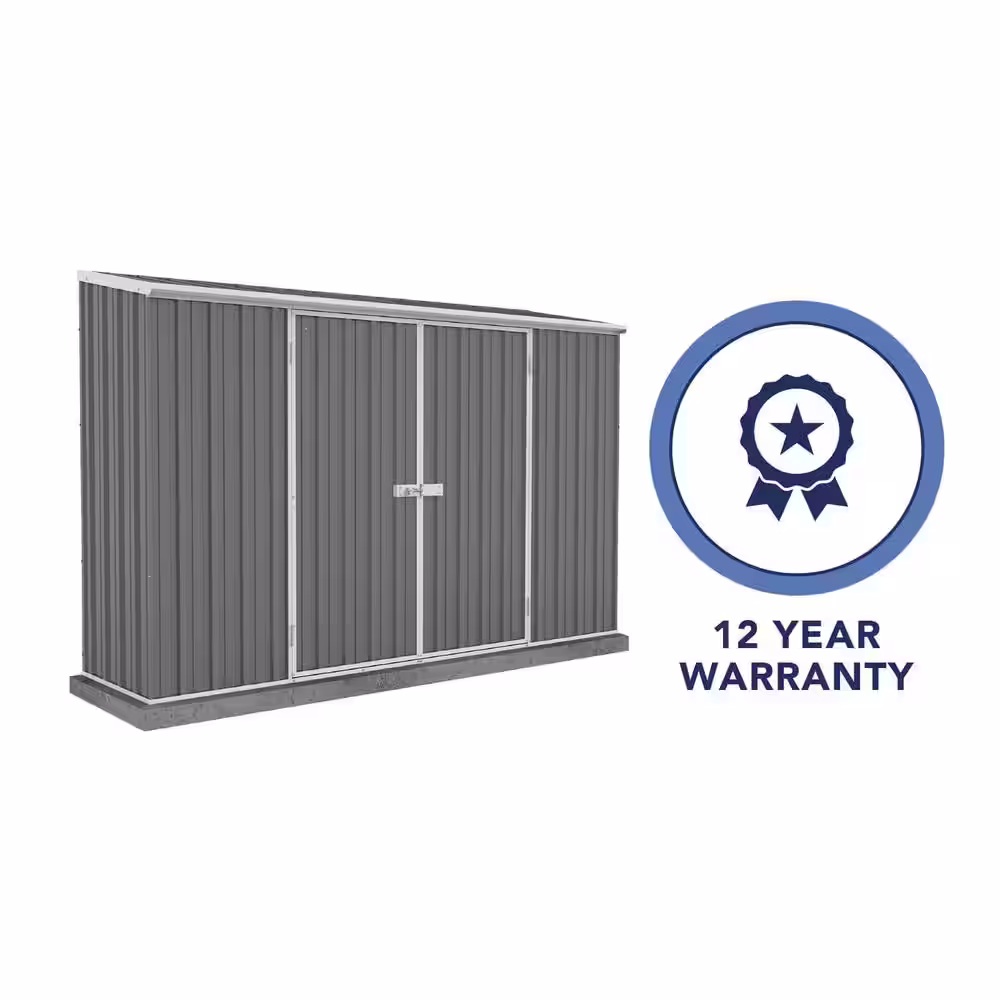 ABSCO Space Saver 10 ft. W x 2.5 ft. D Galvanized Steel Metal Shed in Woodland Gray with SNAPTiTE Assembly System (25 Sq. ft.)