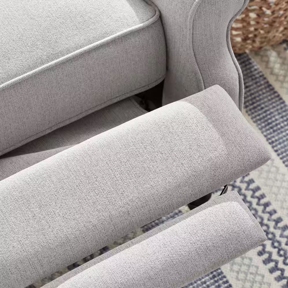 StyleWell Reedbury Stone Gray Upholstered Wingback Pushback Recliner