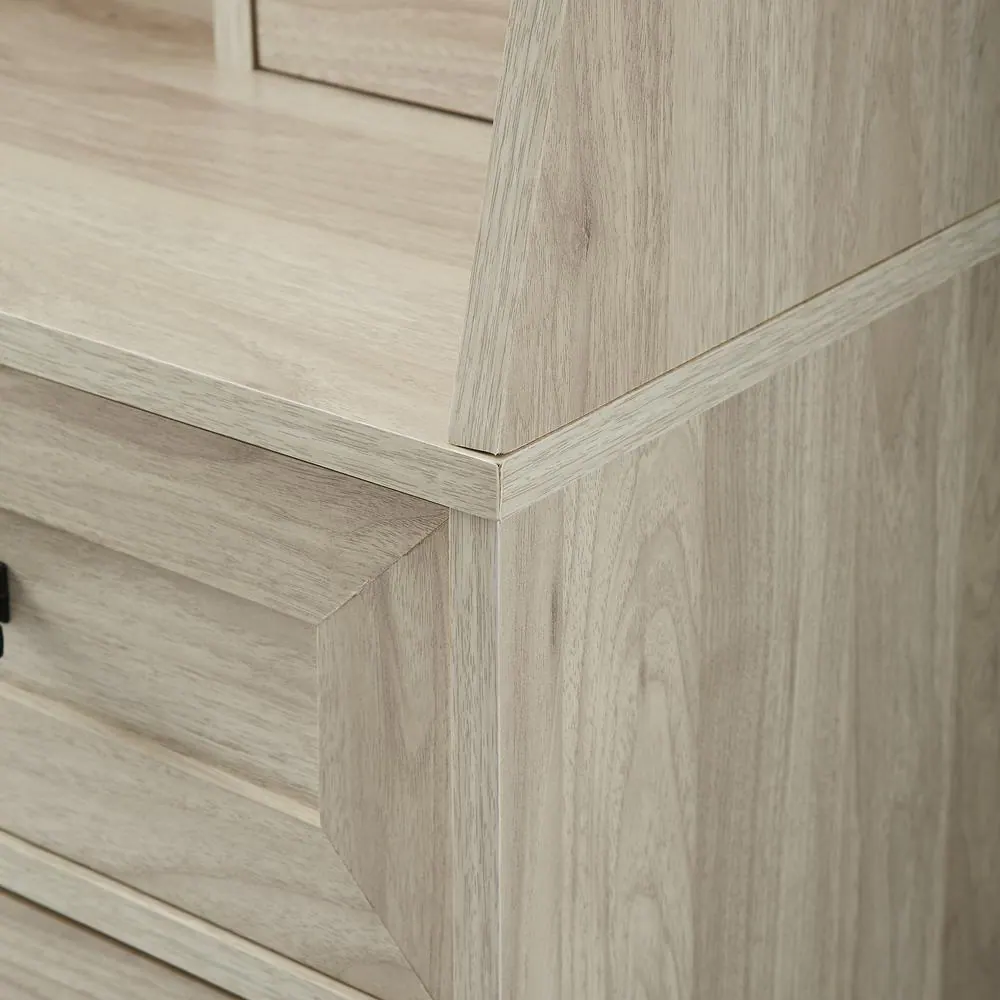 Welwick Designs 64 in. Rectangular Birch 4 Drawer Secretary Desks with Keyboard Tray