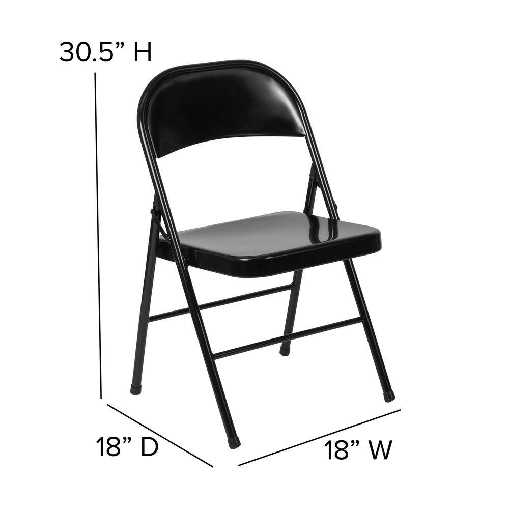 Carnegy Avenue Black Metal Folding Chair (4-Pack)