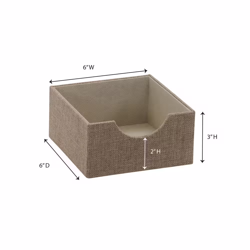 HOUSEHOLD ESSENTIALS 6 in. x 3 in. Latte Stackable Fabric Covered Drawers (2-Piece)