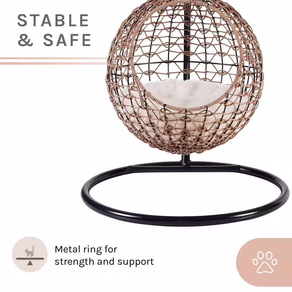 None Nala Medium Brown Hanging Egg Cat Condo Bed