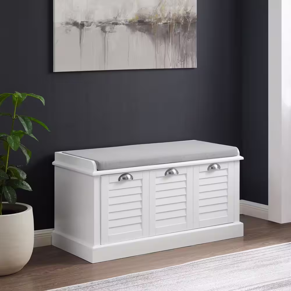 CROSLEY FURNITURE Ellison White Storage Bench