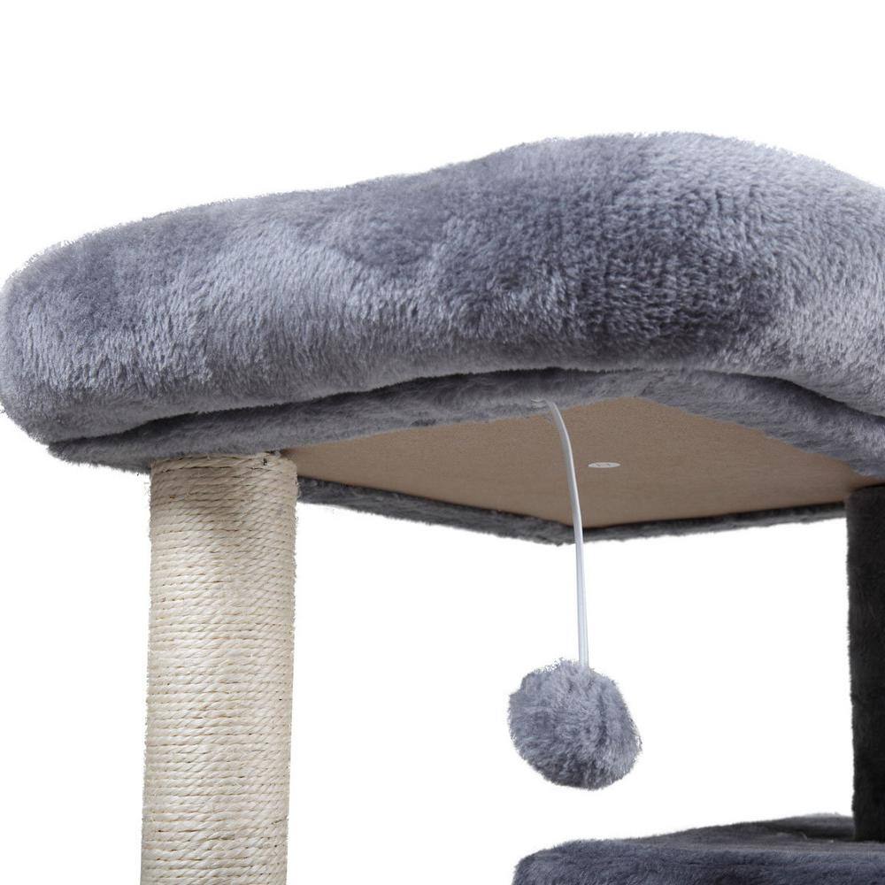 ANGELES HOME Double-layer cat Tree with cat house and ladder - light gray XH