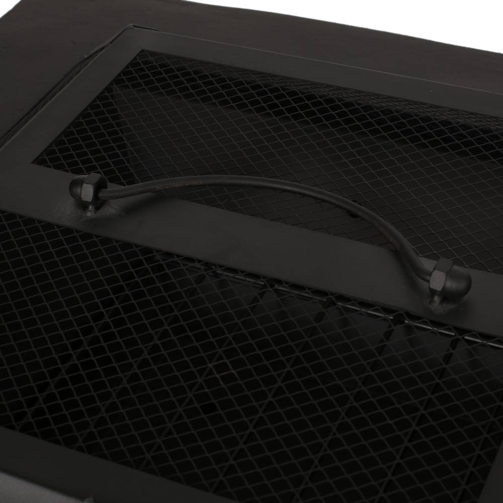 Noble House Gladwin 29 in. Dark Gray Wood Burning Fire Pit