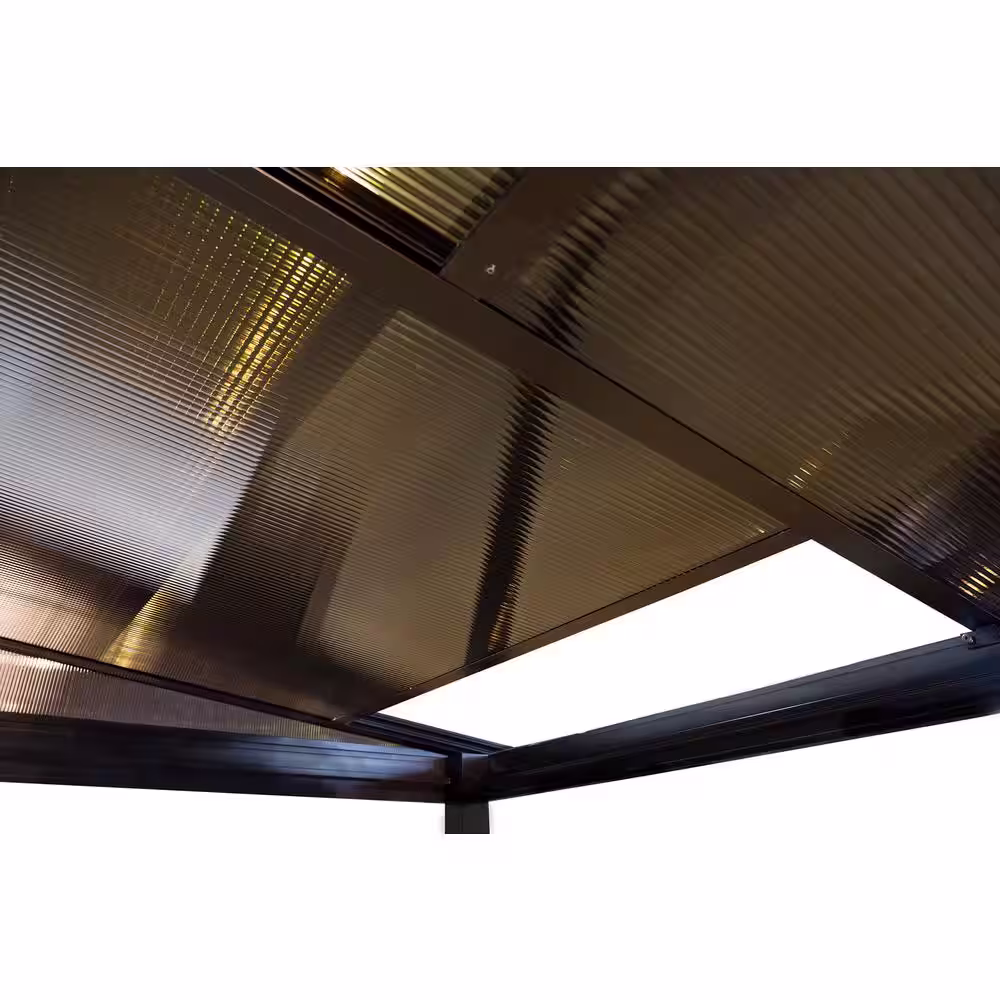 Sojag Sutton 10 ft. x 12 ft. Brown Wall Mounted Rustproof Aluminum Framed Gazebo