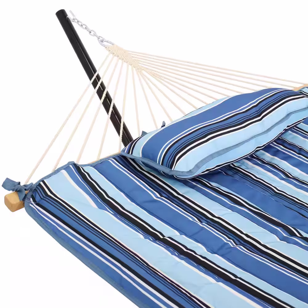 Sunnydaze Decor Sunnydaze 12 ft. Stainless Steel Hammock Stand, and Pad and Pillow Set - Misty Beach
