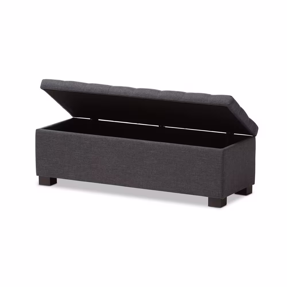 Baxton Studio Roanoke Dark Gray Bench