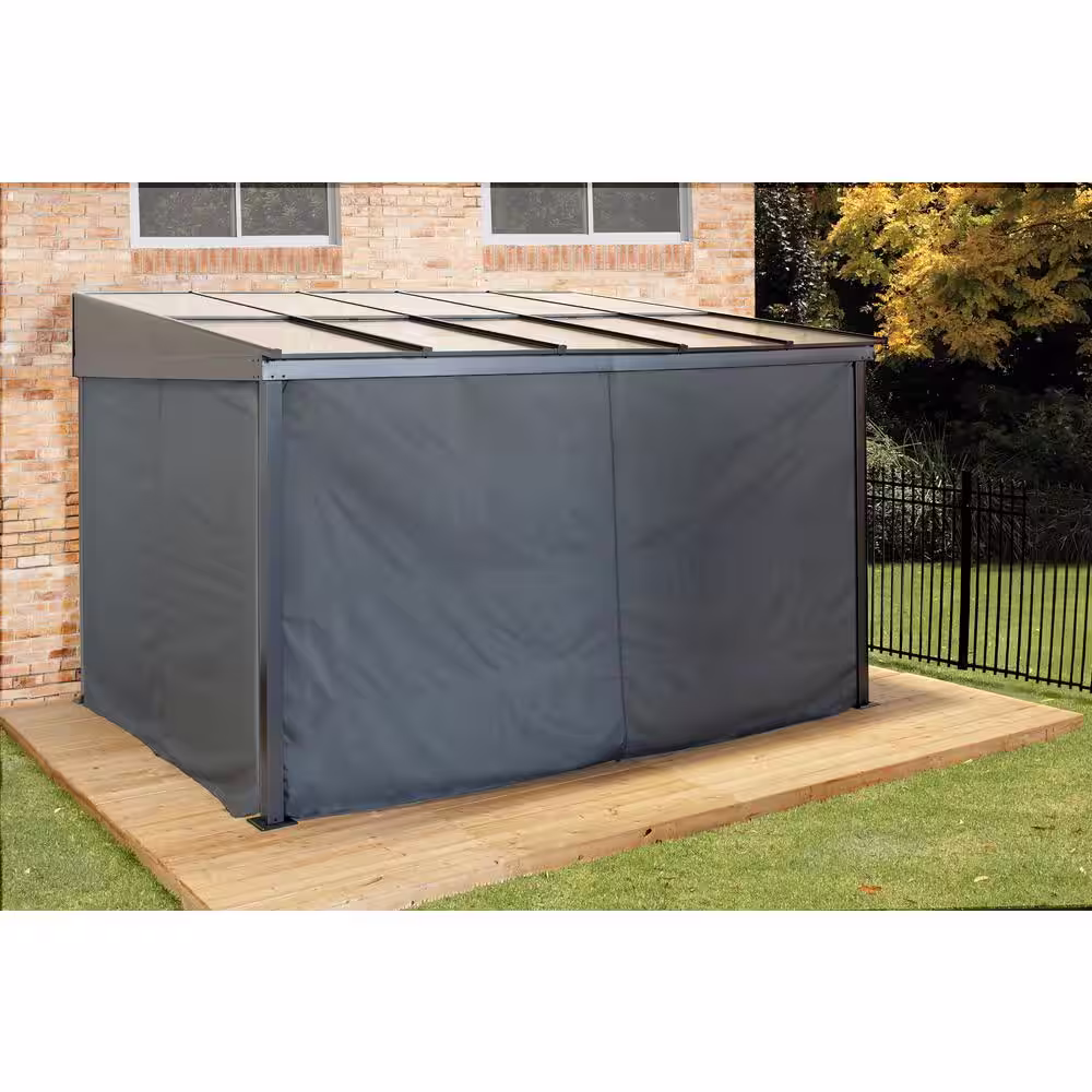 Sojag Pompano 10 ft. x 14 ft. Charcoal Wall Mounted Rustproof Aluminum Framed Gazebo