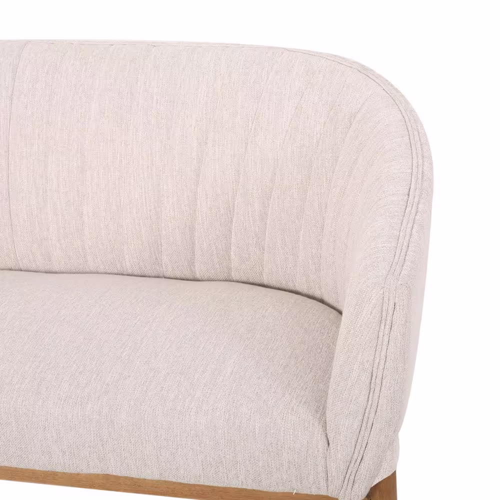 Noble House Galena 55 in. Beige Solid Fabric 2-Seat Loveseats