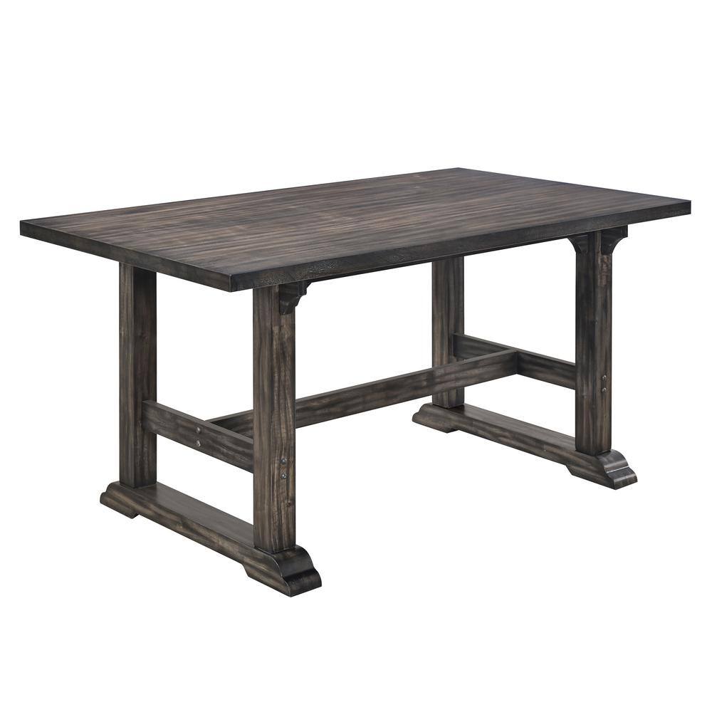 Harper & Bright Designs Gray 7-Piece Rectangular MDF Top Dining Table Set Seats 6 with 4 Upholstered Side Chairs and 2 Upholstered Arm Chairs