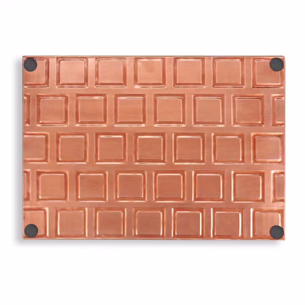 Good Directions 20 in. L x 14 in. W Squares Multi-Purpose Boot Tray 4103VB for Boots, Shoes, Plants and More, Copper Finish