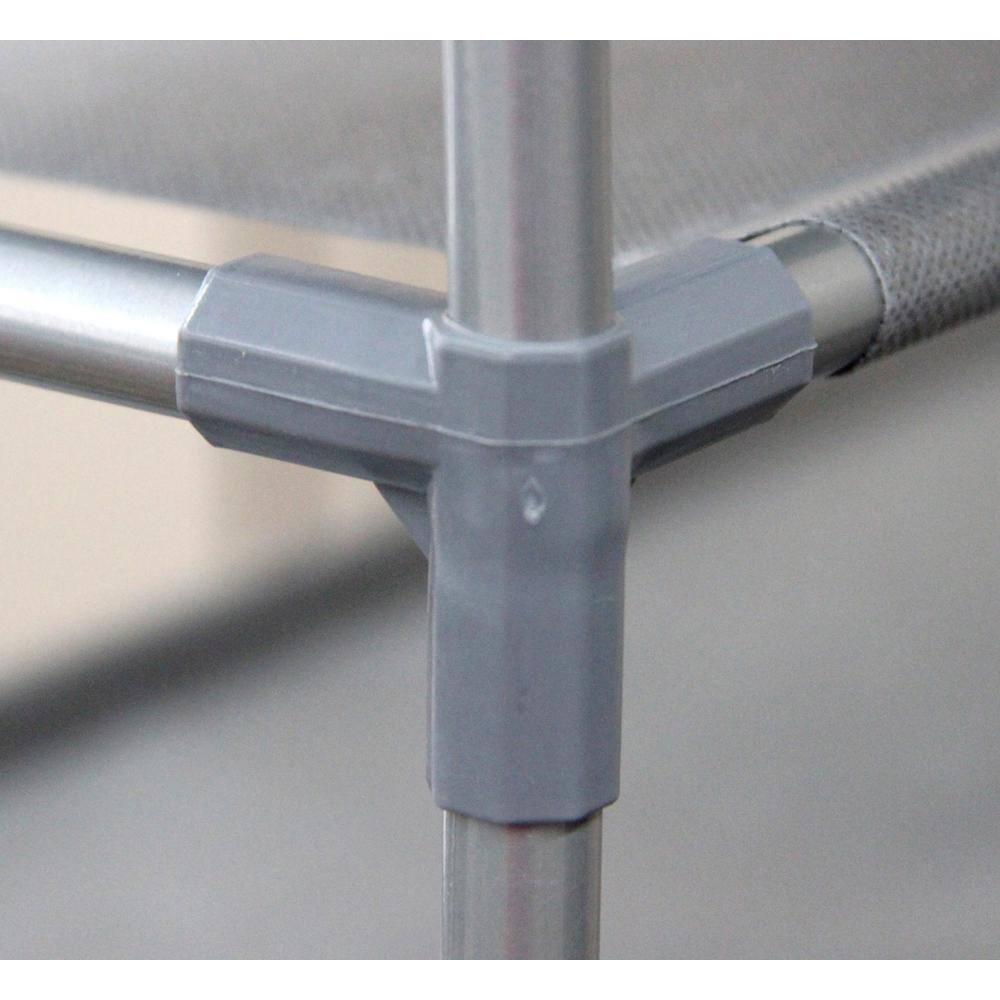 Home Basics 59 in. H 30-Pair 10-Tier Gray Metal Shoe Rack