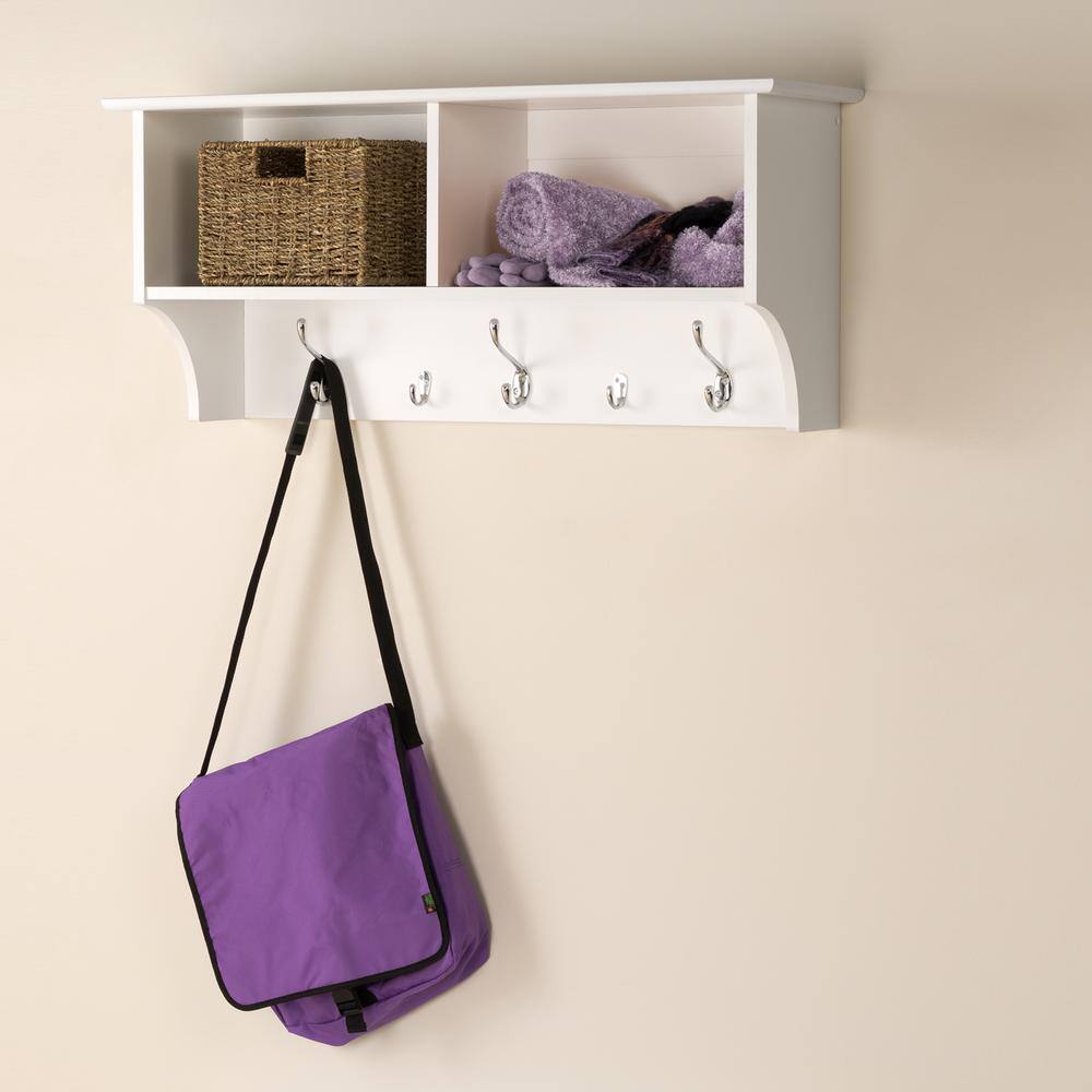 Prepac 36 in. Wall-Mounted Coat Rack in White