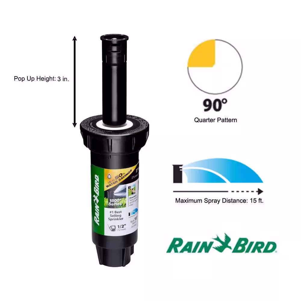 Rain Bird 1800 Series 3 in. Dual Spray Quarter Circle PRS Sprinkler
