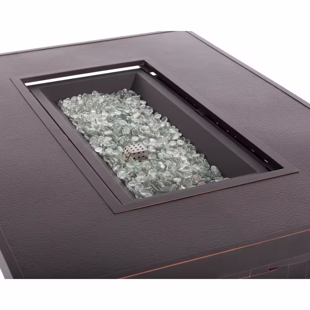 Fire Sense Armstrong 48 in. x 24 in. Rectangle Aluminum LPG Fire Pit Table in Antique Bronze