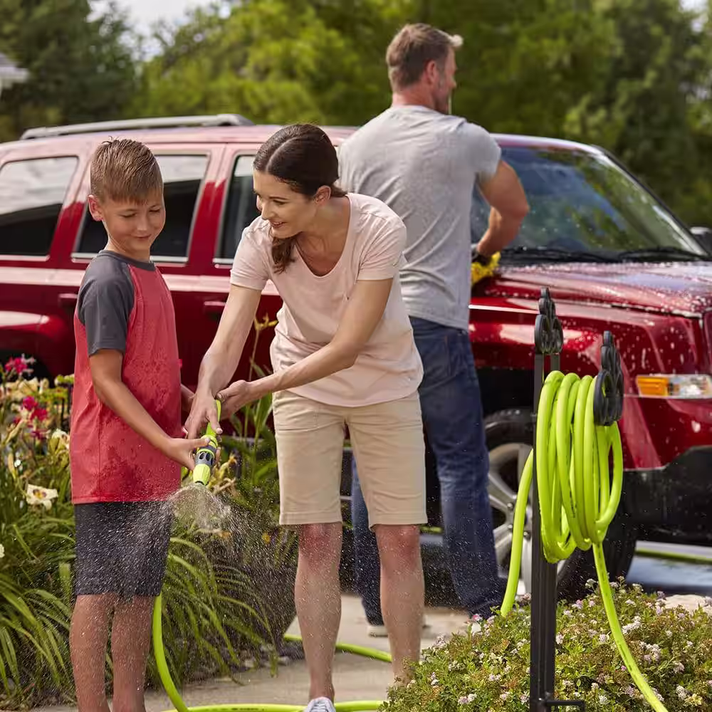 None 1/2 in. x 50 ft. Garden Hose Kit with Quick Connect Attachments, Heavy-Duty, Lightweight, ZillaGreen