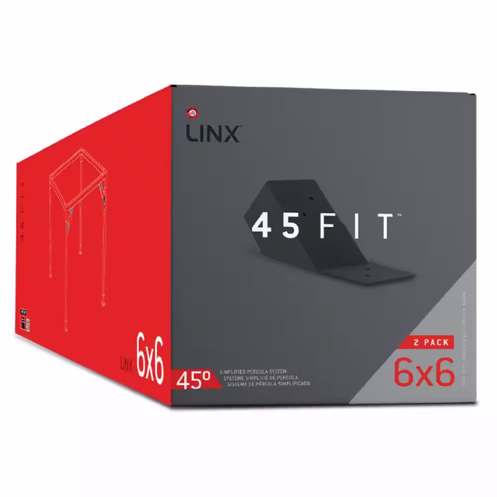 WILD HOG LINX 6 in. 45FIT Pergola Black Steel Stability Bracket for 6x6 Wood Posts (2-Pack)