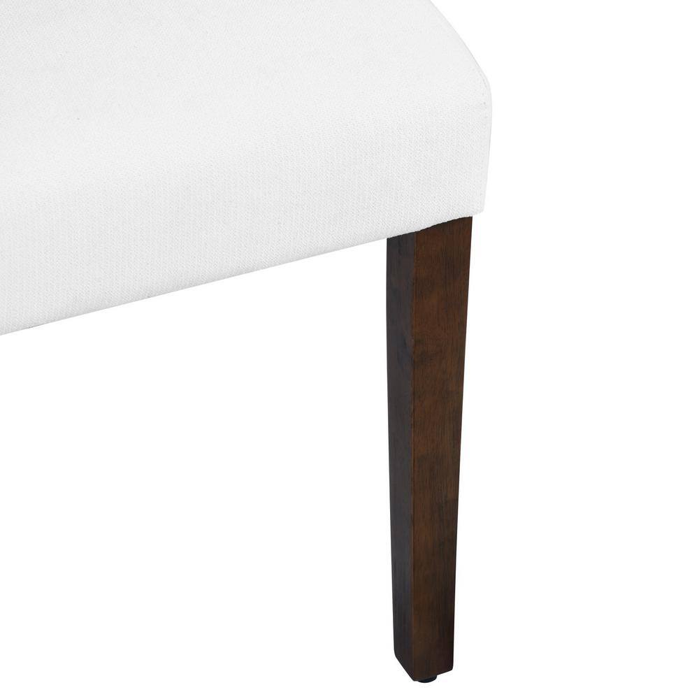 Homy Casa Lowe White Upholstered Dining Chairs(Set of 2)