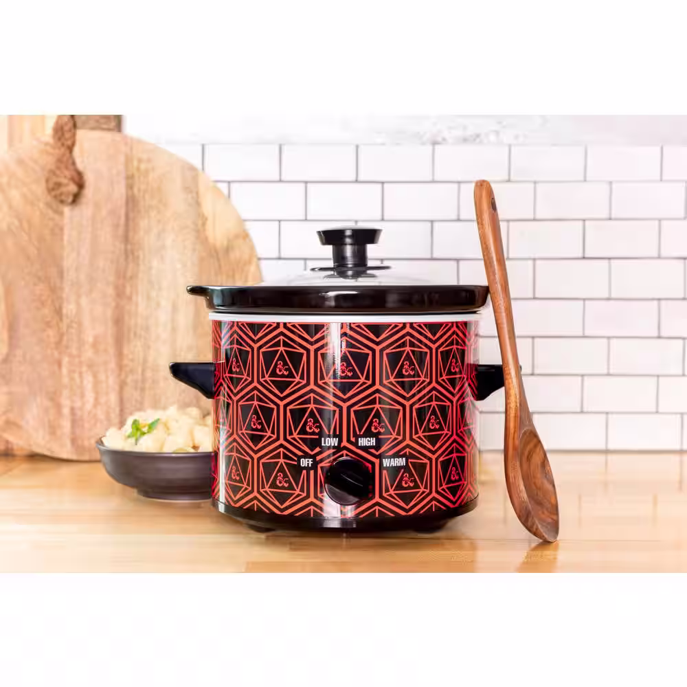 None 2 qt. Black Dungeons and Dragons Slow Cooker