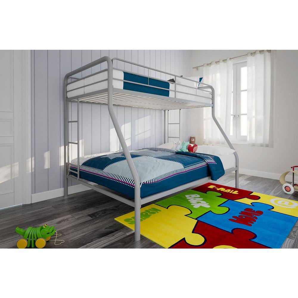DHP Cindy Silver Twin over Full Metal Bunk Bed