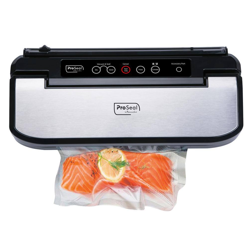 ProSeal Black Food Vacuum Sealer with 11.8 in. Airtight Heat Seal, Dry and Moist Modes, Bag Cutter, Starter Kit Included