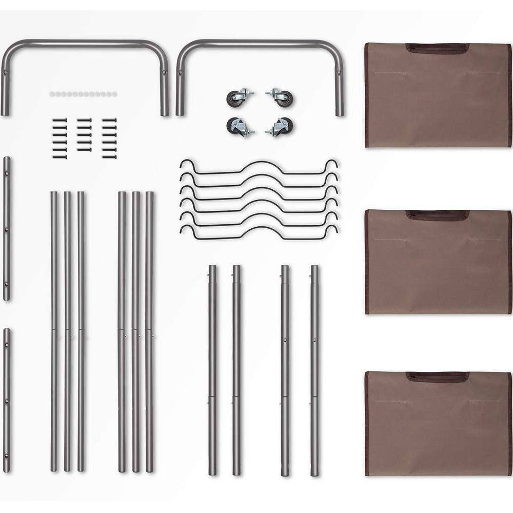 None 29.5 in. W x 16.9 in. D x 31.5 in. H Fabric Laundry Basket Hamper with Wheels Brown