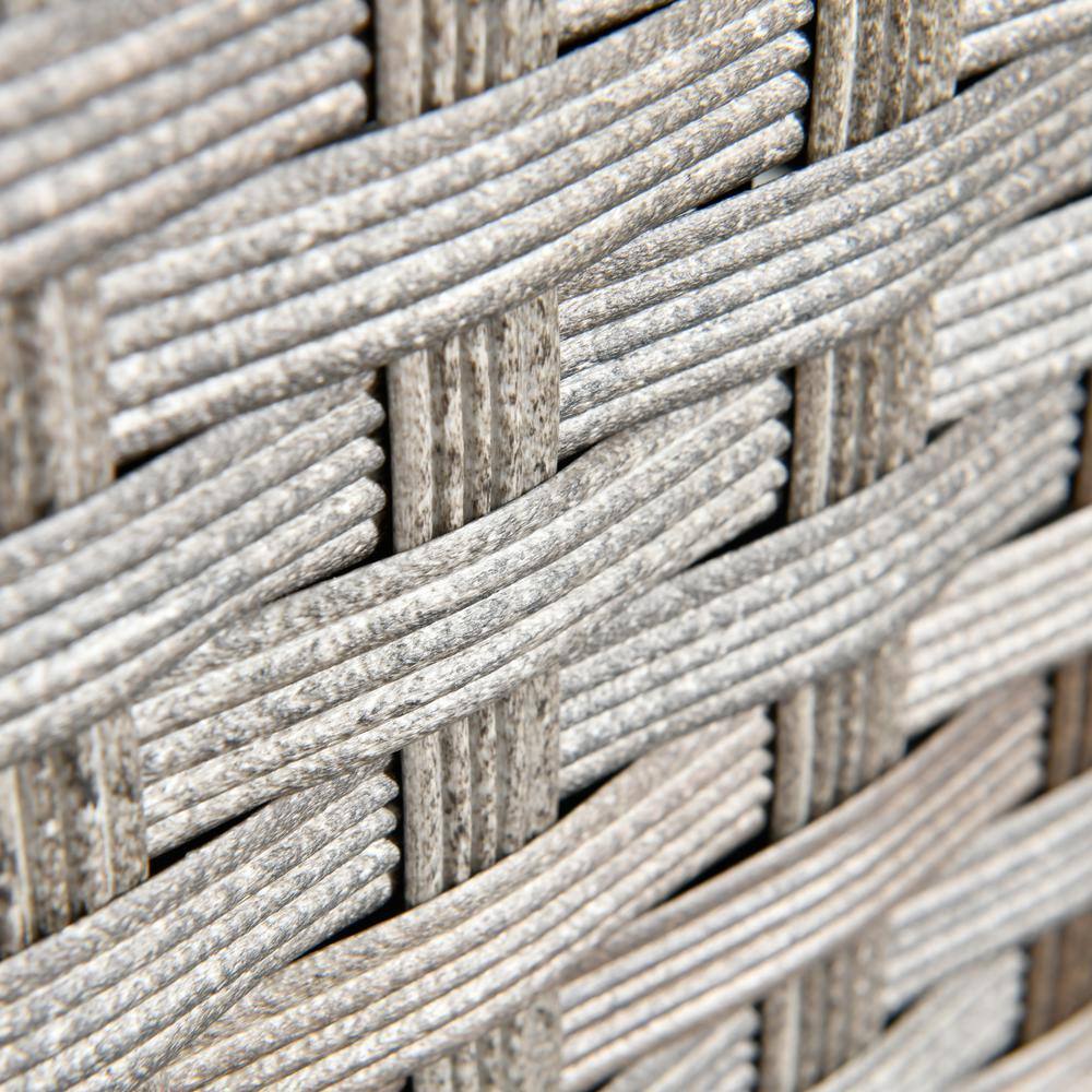 None Marvel Gray 9-Piece Wicker Wide Arm Patio Conversation Set with Beige Cushions and Swivel Rocking Chairs