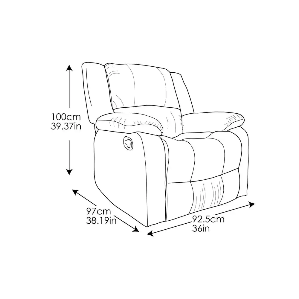 Relax A Lounger Preston 36 in. Width Big and Tall Chocolate Microfiber 1 Position Recliner