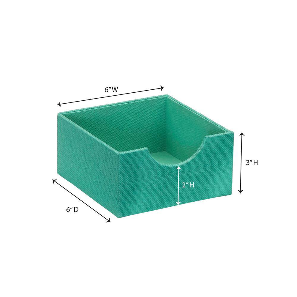 HOUSEHOLD ESSENTIALS Seafoam Linen 6 in. Square Hard-Sided Trays (2-Piece)