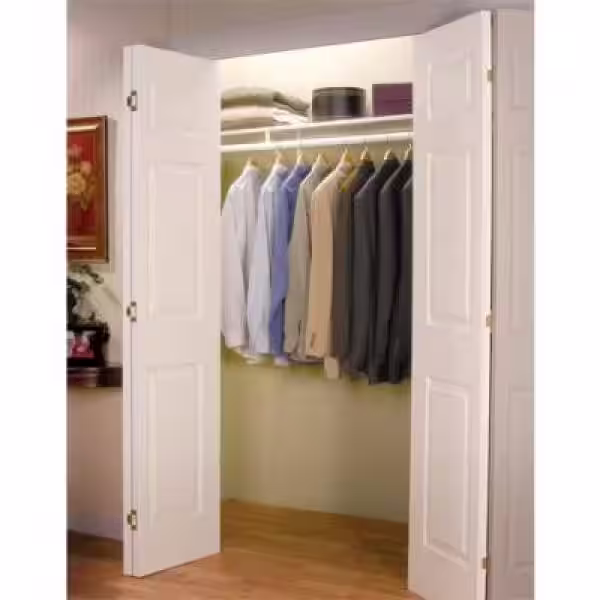 Lido Designs 1.31 in. White Powder Coated Steel Closet Rod