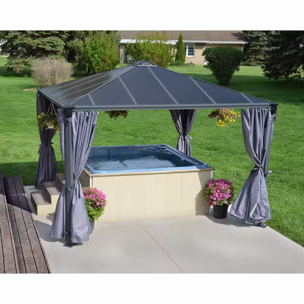 CANOPIA by PALRAM Palermo 12 ft. x 12 ft. Gray/Bronze Outdoor Gazebo