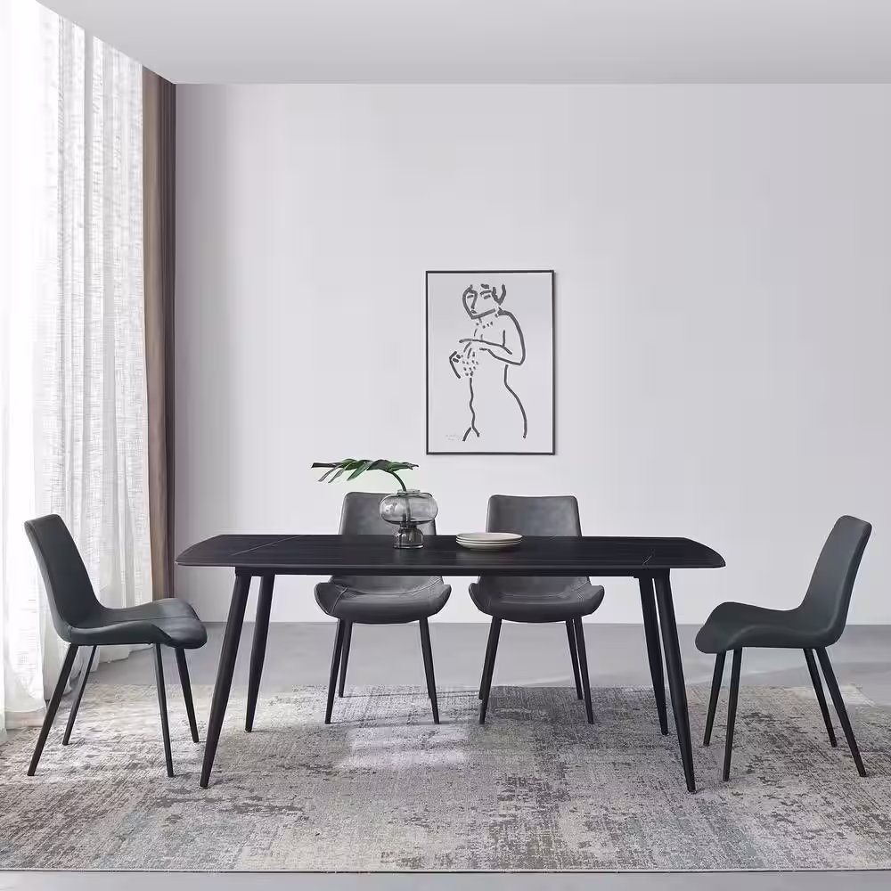 THE RIGHT PATH 70.8'' Rectangle Dining Table with Stone Top