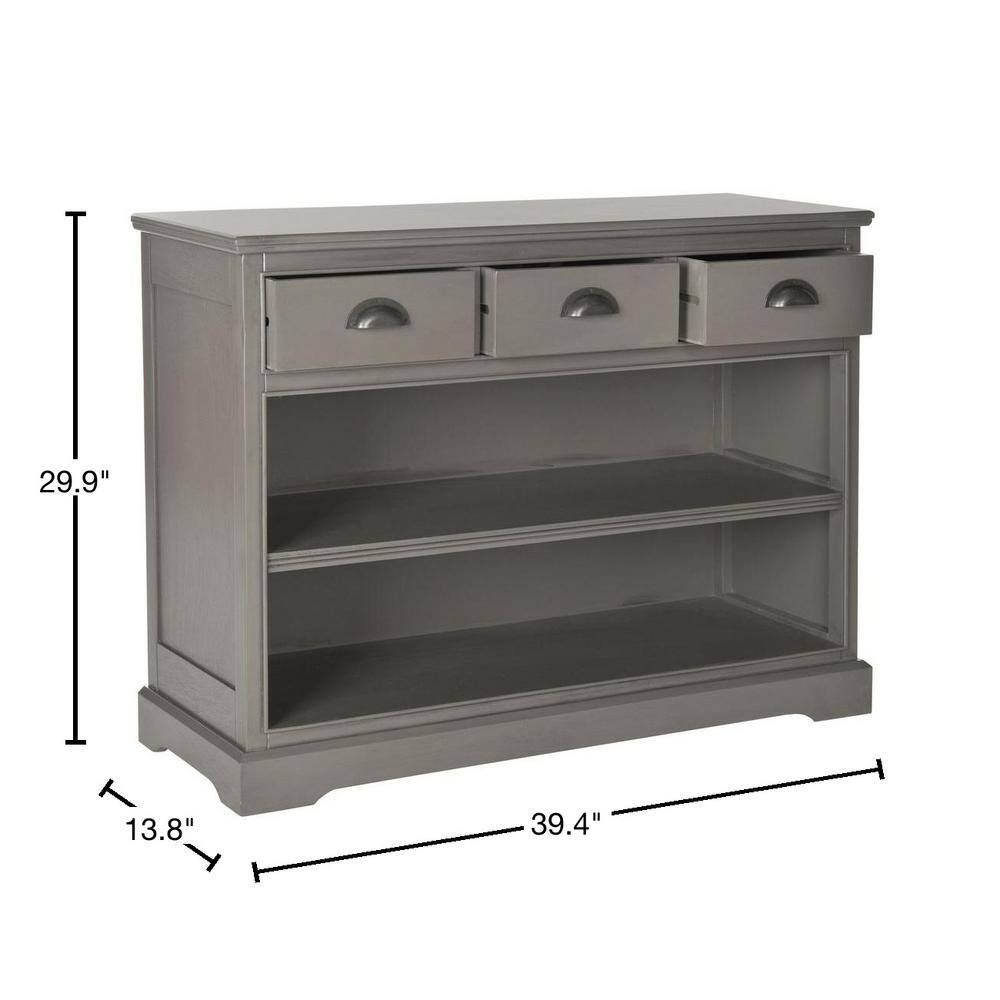 SAFAVIEH Prudence 2-Shelf Side Table in Gray