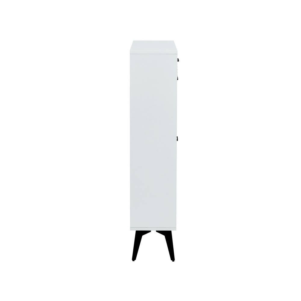 None 43 in. H x 31 in. W White Wood Shoe Storage Cabinet