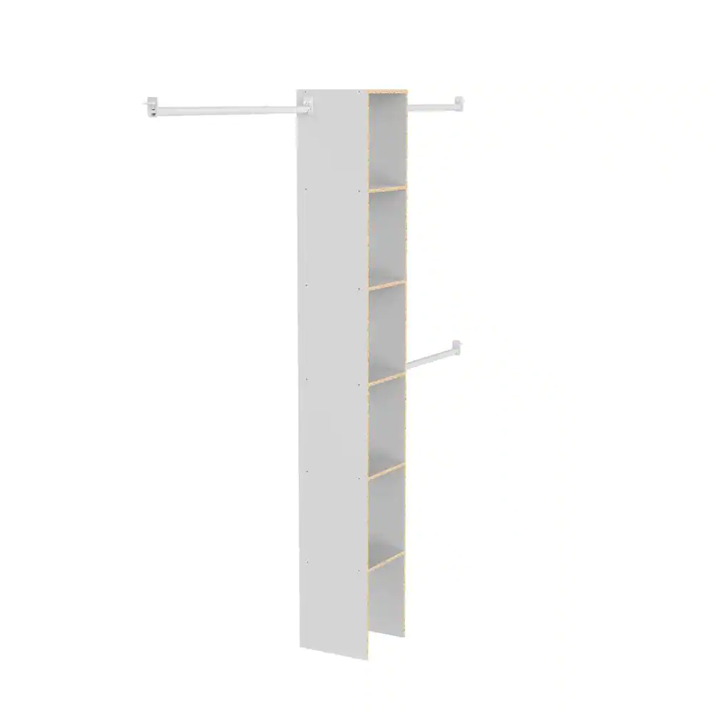ClosetMaid Selectives 12 in. W White Custom Tower Wall Mount 6-Shelf Wood Closet System