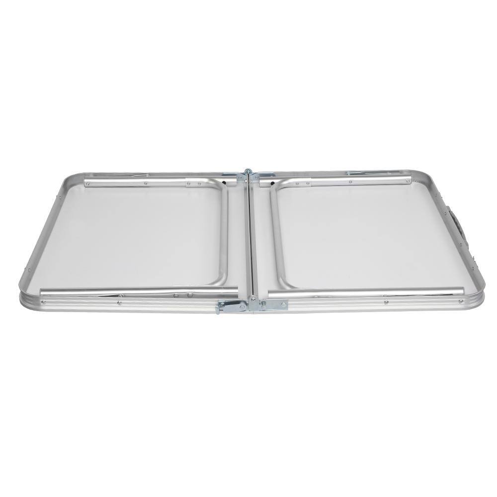 None 28 in. H Aluminum Folding Portable Outdoor Picnic Table