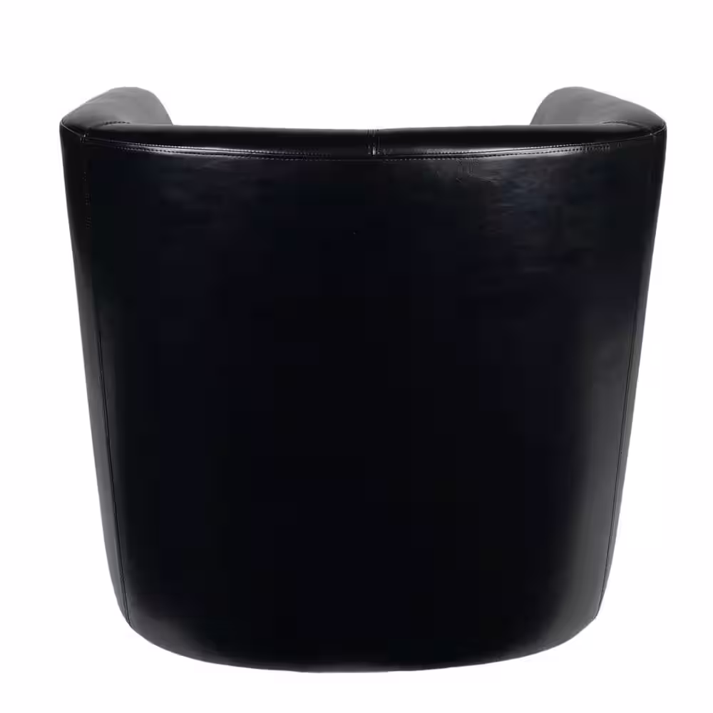 Noble House Daymian Black PU Swivel Club Chair