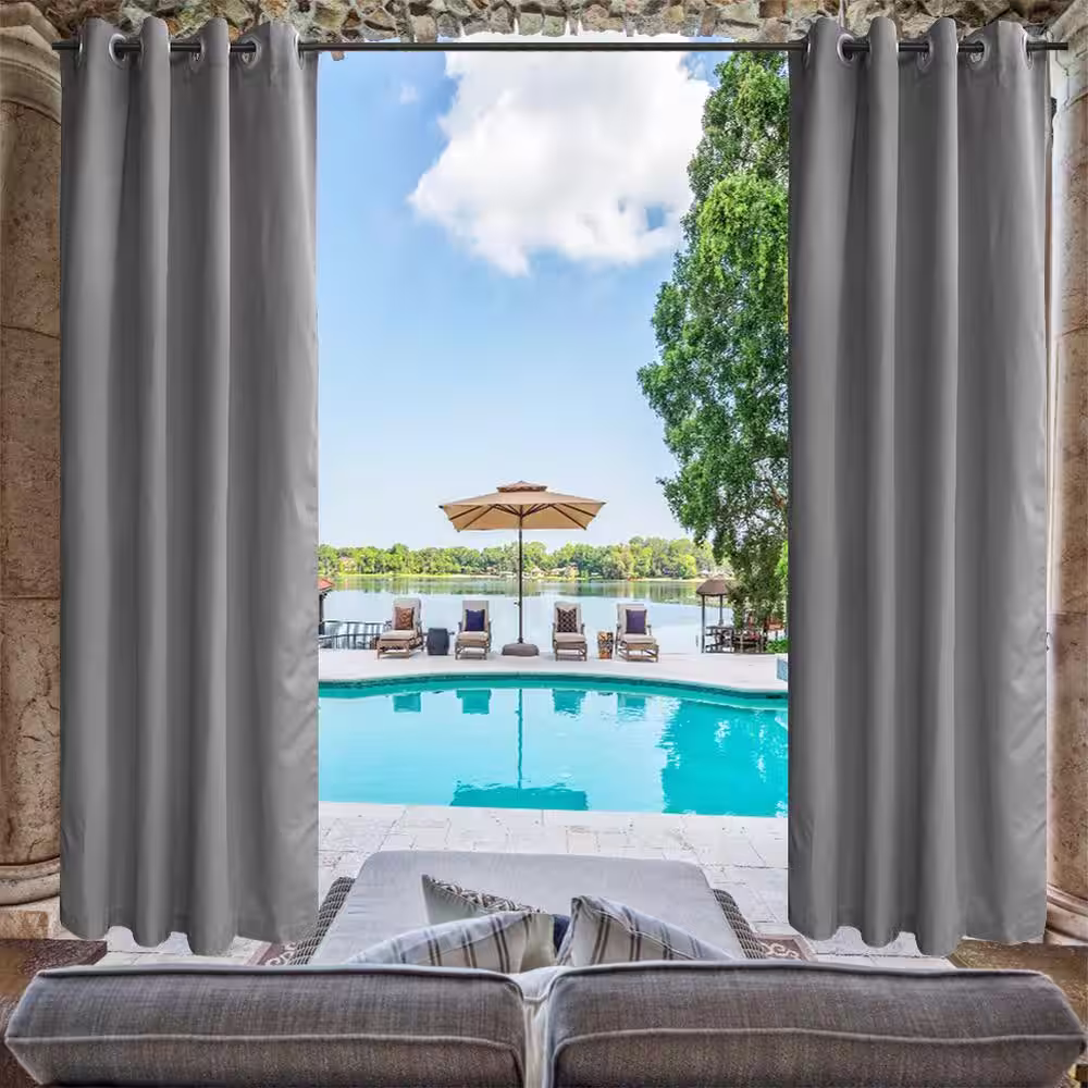 Pro Space Grey Thermal Grommet Blackout Curtain - 50 in. W x 84 in. L