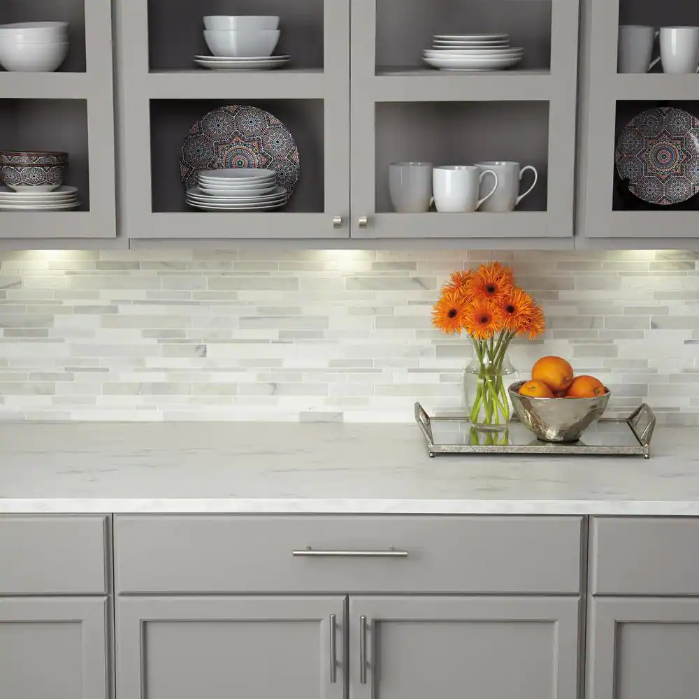 Daltile Stone Decor Glacier 12 in. x 14 in. x 10 mm Marble Linear Mosaic Floor and Wall Tile (1 sq. ft./ Each)