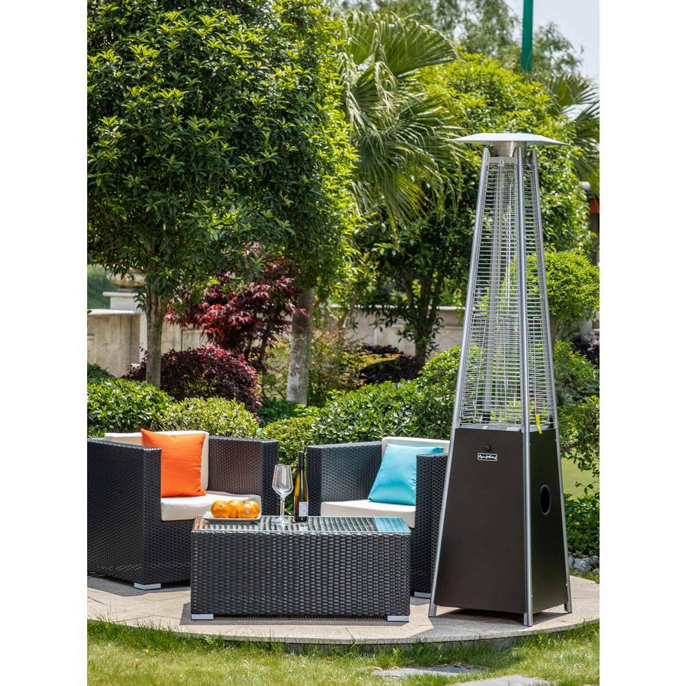 None 40000BTU Quartz Glass Tube Patio Heater in Brown