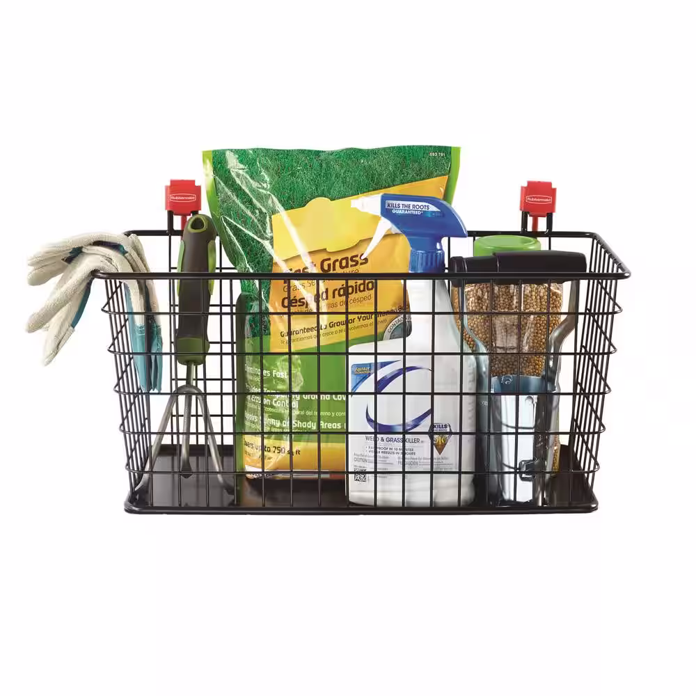 Rubbermaid Large Black Shed Wire Basket