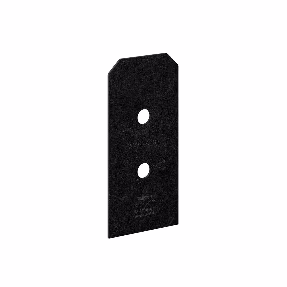 Simpson Strong-Tie Outdoor Accents Avant Collection ZMAX, Black Post Base Side Plate for 4x Lumber (2-Pack)
