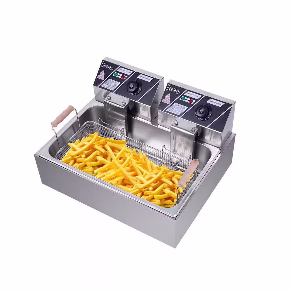 None 12.7 qt. Stainless Steel Single Basket Electric Deep Fryer