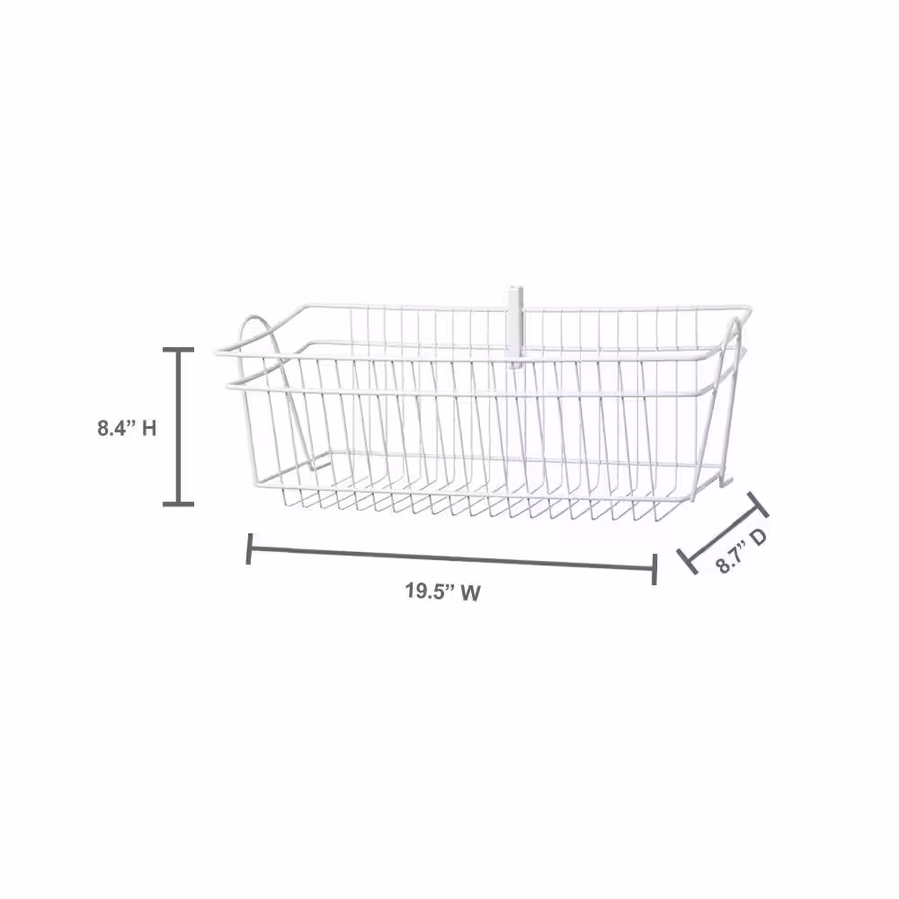 ClosetMaid 8.4 in. H x 19.5 in. W White Steel 1-Drawer Close Mesh Wire Basket