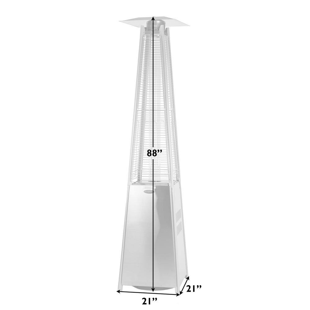 Fire Sense 40,000 BTU Stainless Steel Pyramid Propane Gas Patio Heater