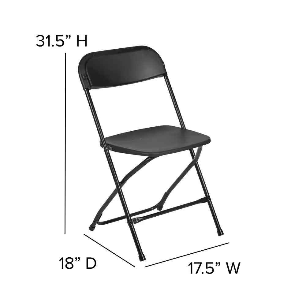 Carnegy Avenue Black Metal Folding Chair (Set of 10)