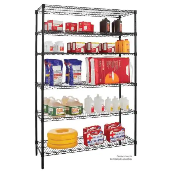 HDX 6-Tier Commercial Grade Heavy Duty Steel Wire Shelving Unit in Chrome (48 in. W x 72 in. H x 18 in. D)