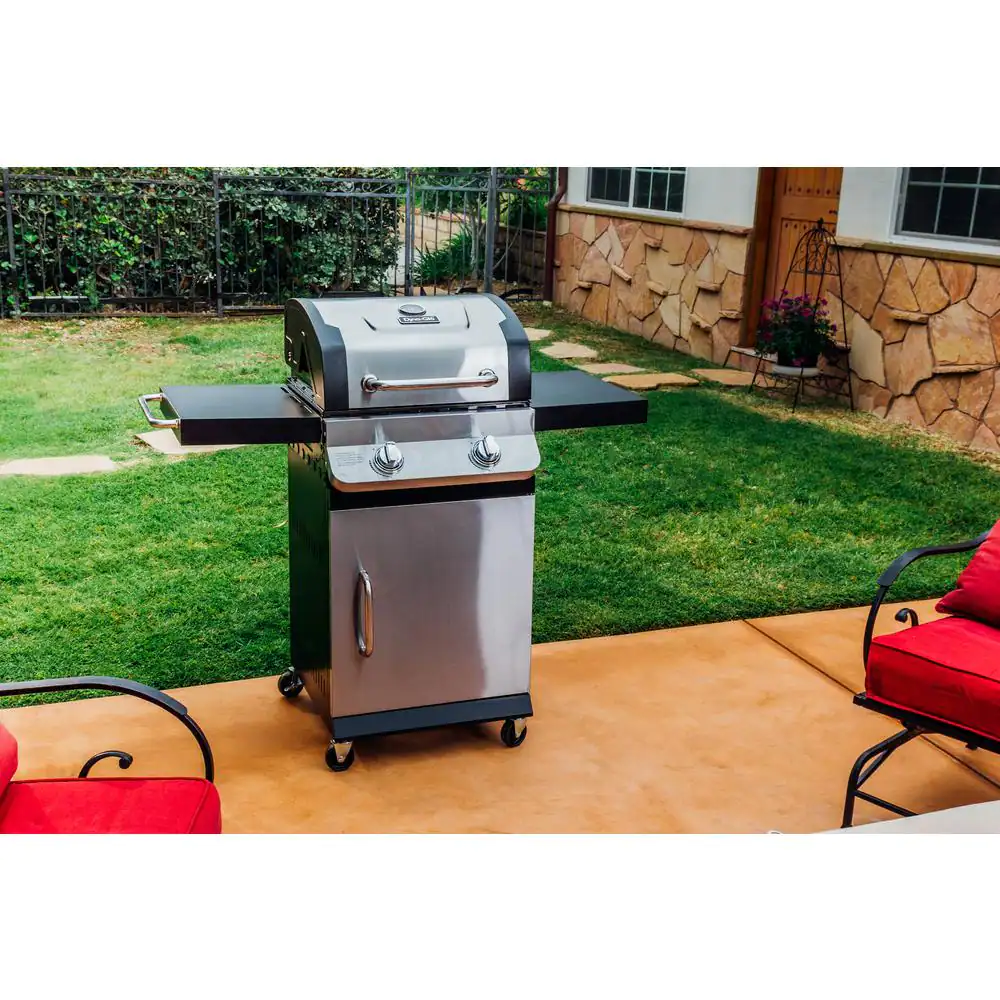 Dyna-Glo Premier 2-Burner Propane Gas Grill in Stainless Steel with Built-In Thermometer